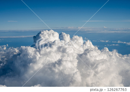 Aerial cloudscaspe picturesque clouds and sky from top view over the horizon Aerial cloudscaspe picturesque clouds and sky from top view over the horizon 126267763