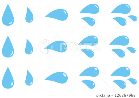 汗マークと水滴マークのイラストセット 126267968