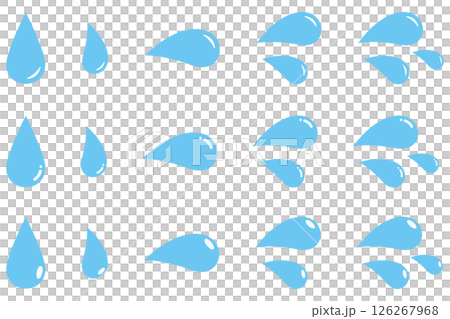 汗マークと水滴マークのイラストセット 126267968