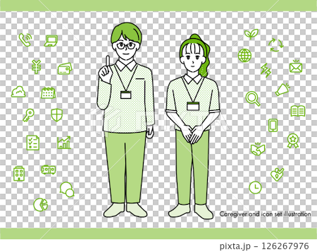 消防員男女插圖素材套裝A(全身、半身、富有表現力的表情和姿勢) 消防員男女插圖素材套裝A(全身、半身、富有表現力的表情和姿勢) 126267976