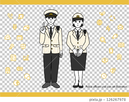 消防員男女插圖素材套裝A(全身、半身、富有表現力的表情和姿勢) 消防員男女插圖素材套裝A(全身、半身、富有表現力的表情和姿勢) 126267978