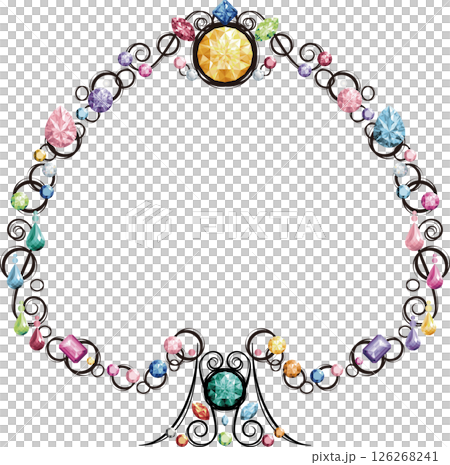 鑲有寶石的鏟形框架（多色，帶有黑線） 126268241