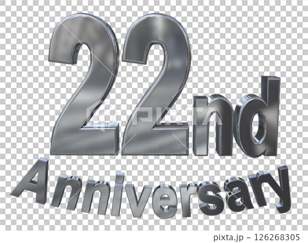 3DCG文字「22nd Anniversary/22周年マークキラキラ」 126268305