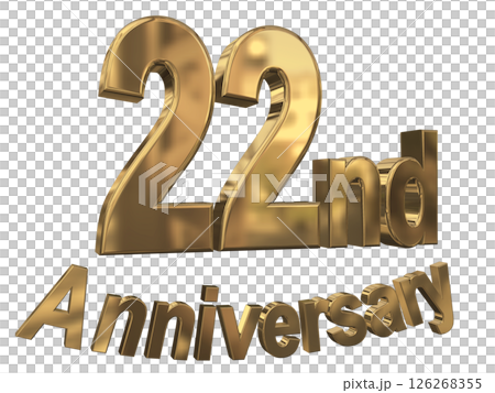 3DCG文字「22nd Anniversary/22周年マークキラキラ」 126268355