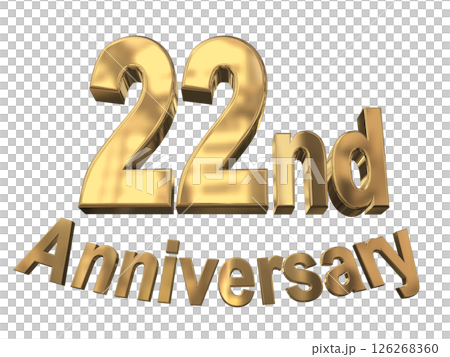 3DCG文字「22nd Anniversary/22周年マークキラキラ」 126268360
