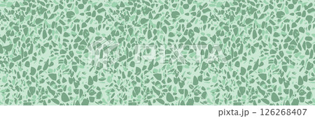 Seamless green terrazzo pattern with marble texture. Modern abstract vector design 126268407