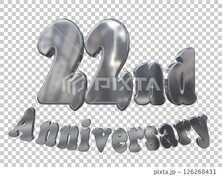 3DCG文字「22nd Anniversary/22周年マークキラキラ」 126268431