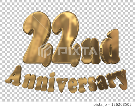 3DCG text "22nd Anniversary/22nd Anniversary Mark Sparkle" 126268503