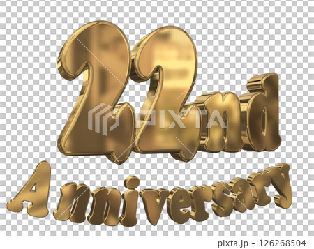 3DCG文字「22nd Anniversary/22周年マークキラキラ」 126268504