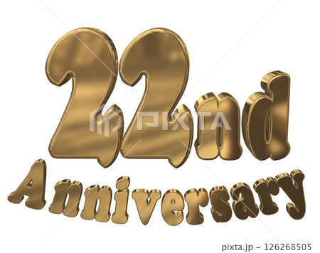 3DCG文字「22nd Anniversary/22周年マークキラキラ」 126268505