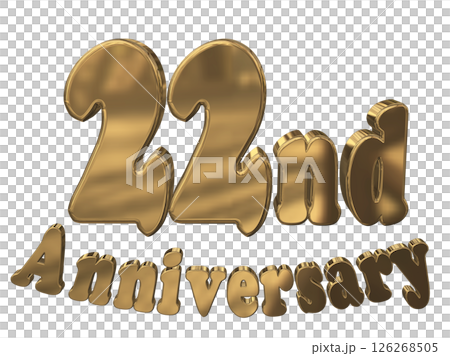 3DCG文字「22nd Anniversary/22周年マークキラキラ」 126268505