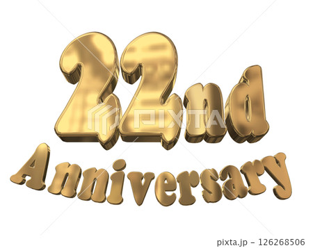 3DCG文字「22nd Anniversary/22周年マークキラキラ」 126268506