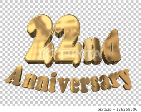 3DCG文字「22nd Anniversary/22周年マークキラキラ」 126268506