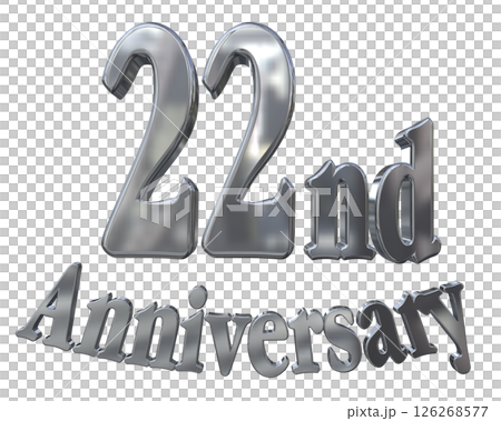 3DCG文字「22nd Anniversary/22周年マークキラキラ」 126268577