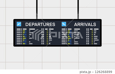 airport flight information board showing departures and arrivals, travel, transportation, airport UI concept themes, Travel and Transportation,Airport Concepts, Public Information Display 126268899