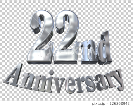 3DCG文字「22nd Anniversary/22周年マークキラキラ」 126268942