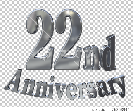 3DCG文字「22nd Anniversary/22周年マークキラキラ」 126268944