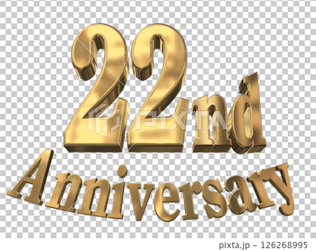 3DCG text "22nd Anniversary/22nd Anniversary Mark Sparkle" 126268995
