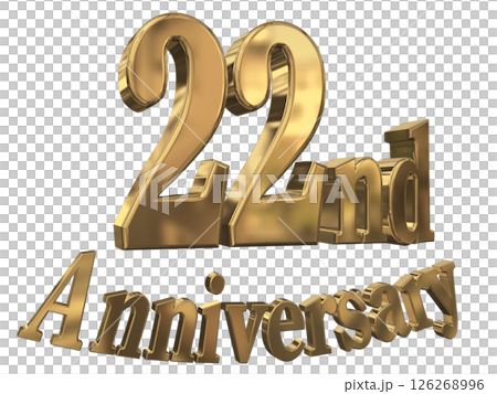 3DCG文字「22nd Anniversary/22周年マークキラキラ」 126268996