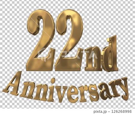 3DCG文字「22nd Anniversary/22周年マークキラキラ」 126268998