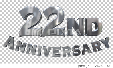 3DCG文字「22nd Anniversary/22周年マークキラキラ」 126269038