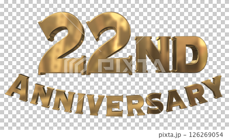 3DCG text "22nd Anniversary/22nd Anniversary Mark Sparkle" 126269054