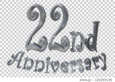 3DCG text "22nd Anniversary/22nd Anniversary Mark Sparkle" 126269146