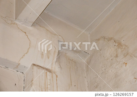 Damage ceiling from water pipelines leakage. Housing problem concept Damage ceiling from water pipelines leakage. Housing problem concept 126269157