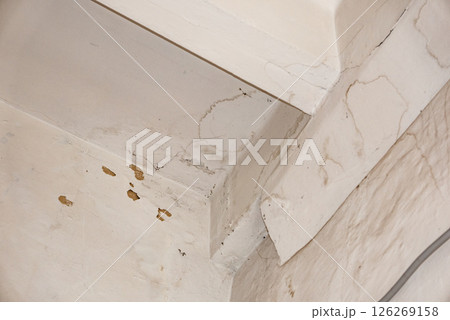 Damage ceiling from water pipelines leakage. Housing problem concept Damage ceiling from water pipelines leakage. Housing problem concept 126269158