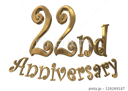 3DCG文字「22nd Anniversary/22周年マークキラキラ」 126269187