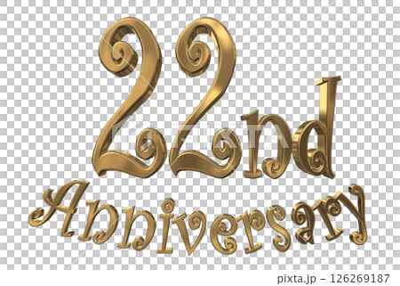 3DCG文字「22nd Anniversary/22周年マークキラキラ」 126269187