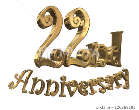 3DCG文字「22nd Anniversary/22周年マークキラキラ」 126269193