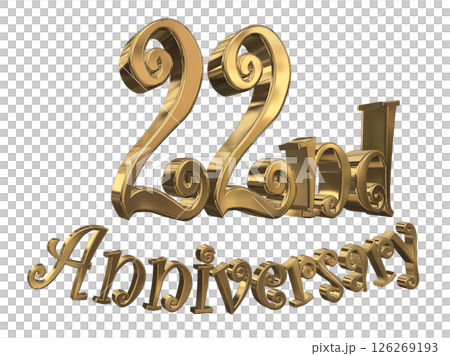 3DCG文字「22nd Anniversary/22周年マークキラキラ」 126269193