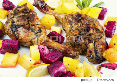 Paleo diet dish of fried duck legs. Paleo diet dish of fried duck legs. 126269220