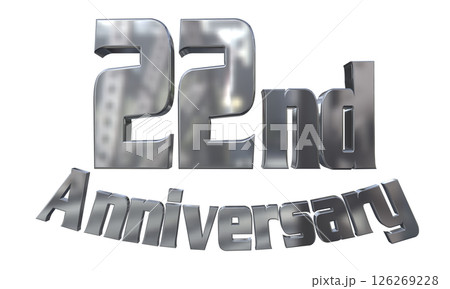 3DCG文字「22nd Anniversary/22周年マークキラキラ」 126269228