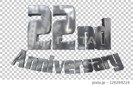 3DCG文字「22nd Anniversary/22周年マークキラキラ」 126269228