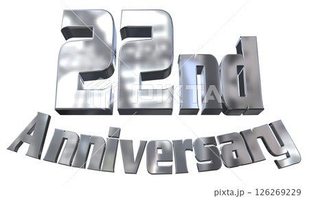 3DCG文字「22nd Anniversary/22周年マークキラキラ」 126269229