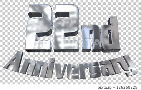3DCG文字「22nd Anniversary/22周年マークキラキラ」 126269229