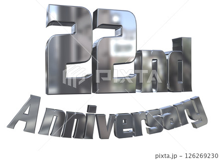 3DCG文字「22nd Anniversary/22周年マークキラキラ」 126269230