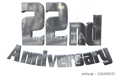 3DCG文字「22nd Anniversary/22周年マークキラキラ」 126269231