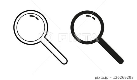 Magnifying glass icon, magnifier or loupe sign. Search icon. 126269298