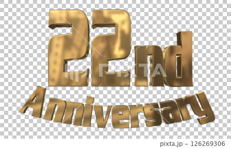 3DCG文字“22週年/22週年紀念馬克·斯帕克” 126269306