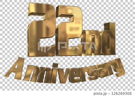 3DCG文字「22nd Anniversary/22周年マークキラキラ」 126269308