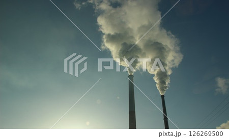 SDGs  地球環境 工場汚染 『えんとつの煙! コンビナート』山口県観光 126269500