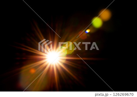 Sun flare on the black background Sun flare on the black background 126269670