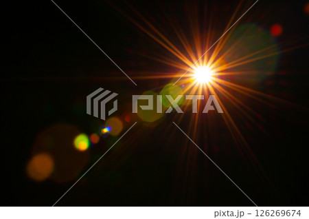 Sun flare on the black background 126269674