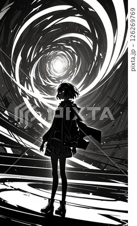 モノクロな世界で選択する若者 モノクロな世界で選択する若者 126269769