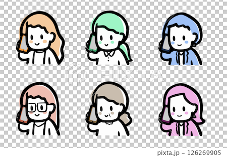 Variations of a woman talking on a cell phone Variations of a woman talking on a cell phone 126269905