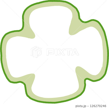 シンプルな手描きのピーマンの断面イラスト 126270246