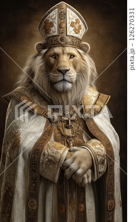 A lion as a pope illustration 126270331